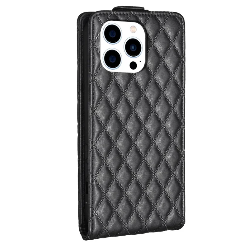 BF Style-30 Protective Cover for iPhone 14 Pro Case Vertical Flip Imprinted PU Leather Phone Shell - Black