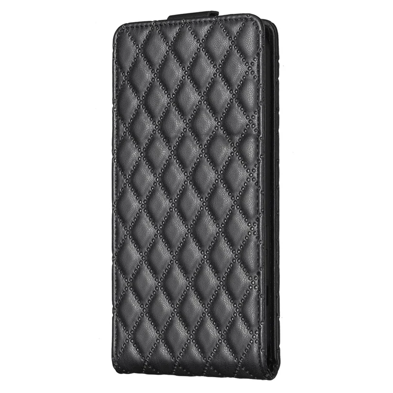 Custodia per smartphone BF30 per Nokia C32 con supporto verticale a ribalta, slot per schede, in pelle stampata - Nero