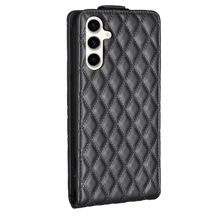 BF30 Para Samsung Galaxy S23 FE Suporte para Cartão Vertical Flip Capa Impressa Suporte Anti-Riscos Cobertura de Telefone de Couro - Preto
