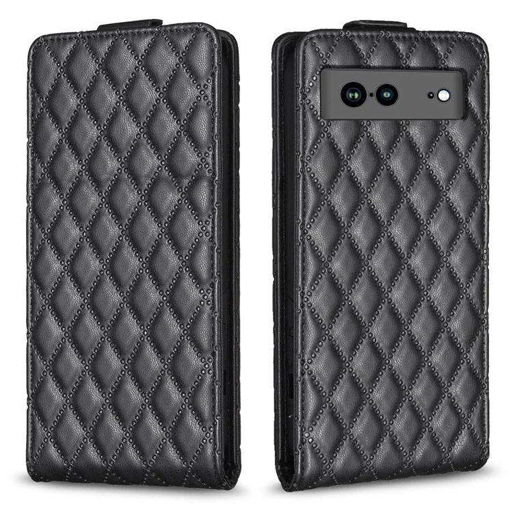 BF30 For Google Pixel 7a Vertical Flip PU Leather Phone Case Imprinted Anti-drop Cover with Card Slots - Black