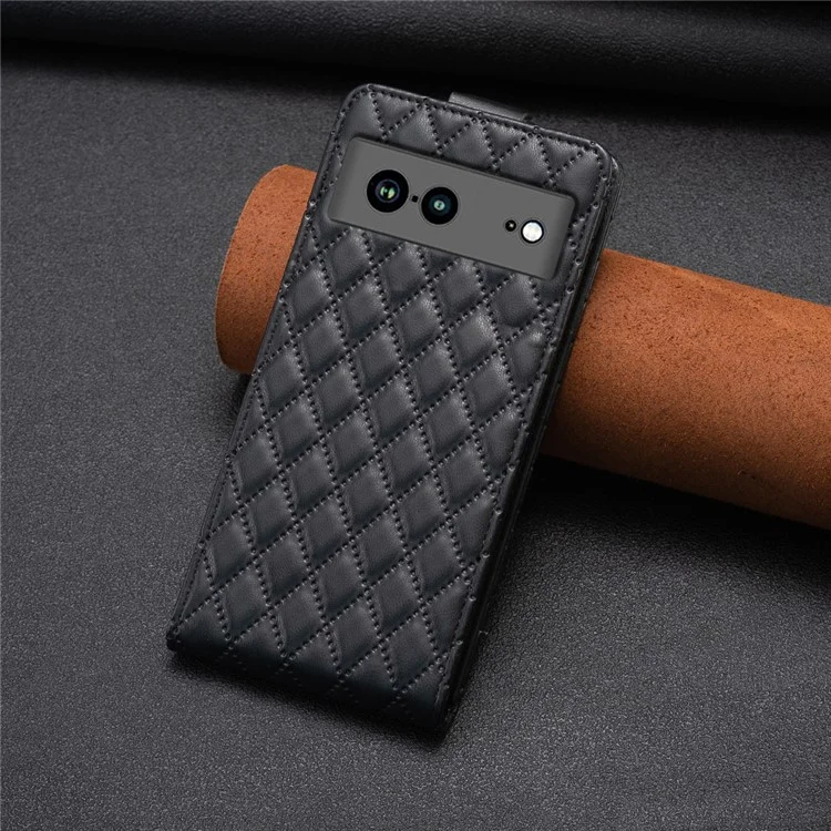 BF30 For Google Pixel 7a Vertical Flip PU Leather Phone Case Imprinted Anti-drop Cover with Card Slots - Black