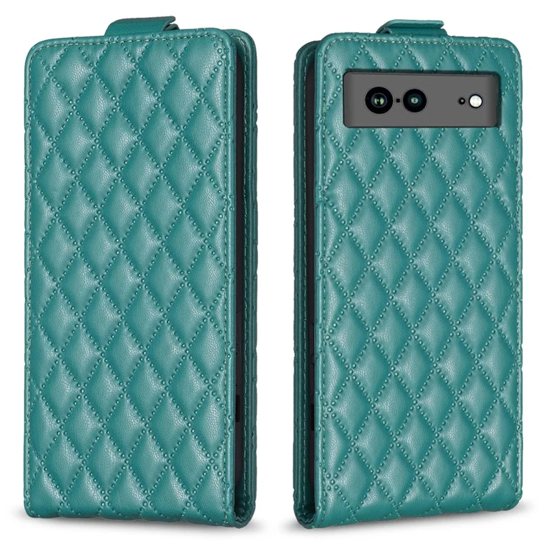 BF30 For Google Pixel 7a Vertical Flip PU Leather Phone Case Imprinted Anti-drop Cover with Card Slots - Green