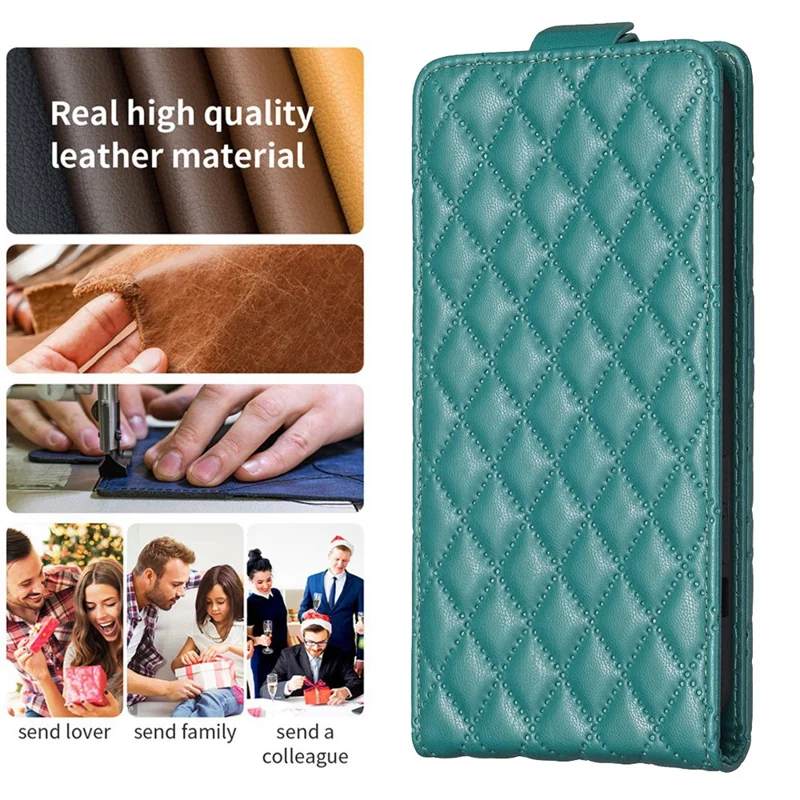 BF30 For Google Pixel 7a Vertical Flip PU Leather Phone Case Imprinted Anti-drop Cover with Card Slots - Green