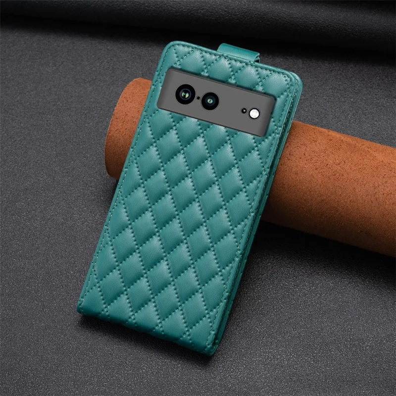 BF30 For Google Pixel 7a Vertical Flip PU Leather Phone Case Imprinted Anti-drop Cover with Card Slots - Green