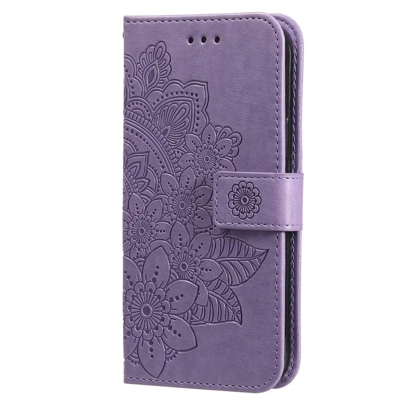 For vivo Y35m+ 5G / Y35+ 5G Case Floral Pattern PU Leather Wallet Stand Phone Cover - Purple