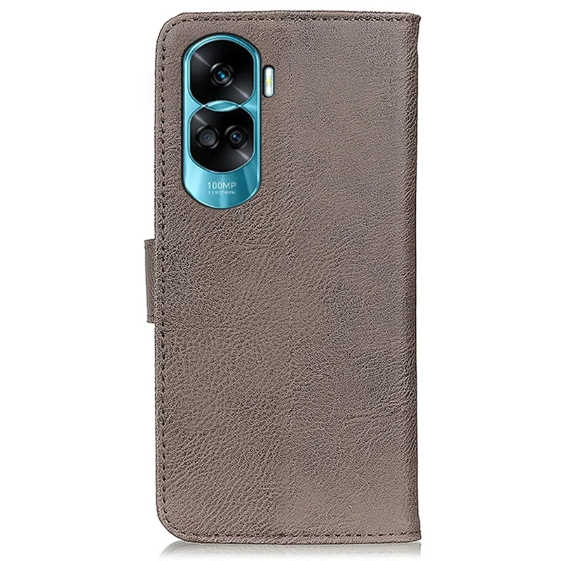 KHAZNEH For Honor X50i 5G / 90 Lite 5G Wallet Case Stand PU Leather Cowhide Texture Phone Cover - Khaki