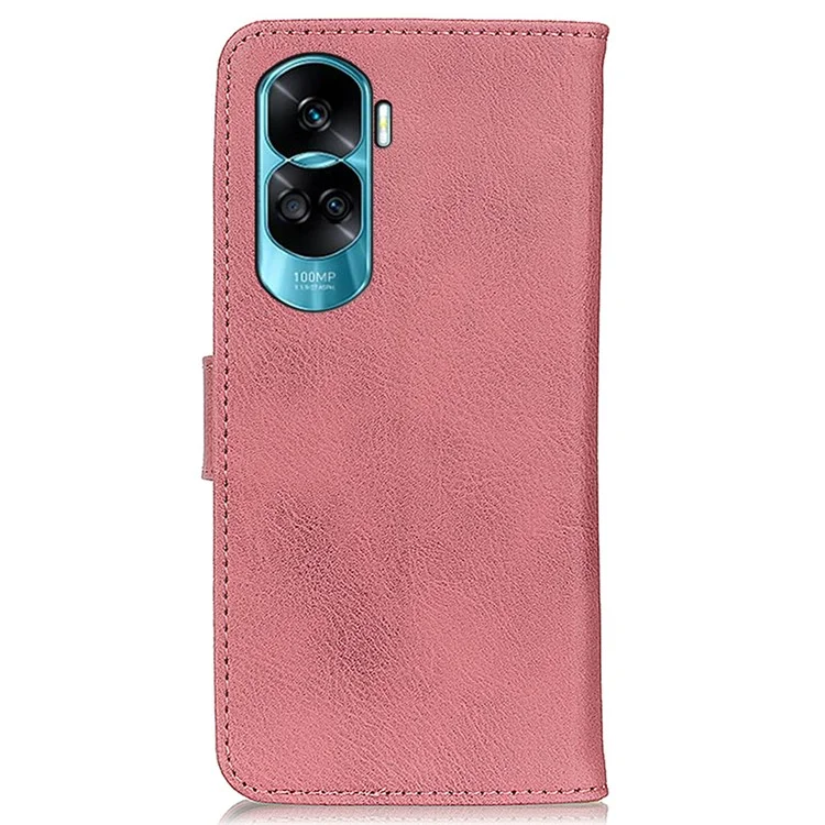 KHAZNEH For Honor X50i 5G / 90 Lite 5G Carteira Case Stand Couro PU Textura de Couro Vacum Capa de Telefone - Rosa
