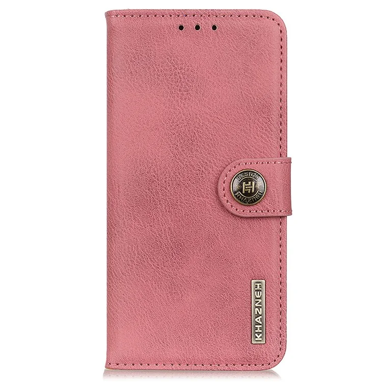 KHAZNEH For Honor X50i 5G / 90 Lite 5G Carteira Case Stand Couro PU Textura de Couro Vacum Capa de Telefone - Rosa
