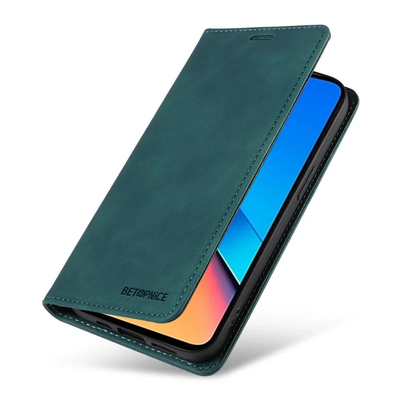 BETOPNICE 003 Per Xiaomi Redmi 12 4G RFID Blocking Phone Case Wallet Stand PU Leather Flip Cover - Verde
