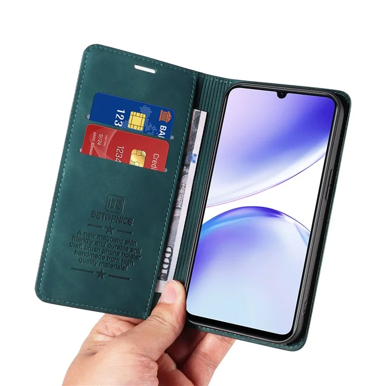 BETOPNICE 003 For Realme C53 (Global) / C53 (India) / C51 / Narzo N53 4G Dustproof PU Leather Flip Cover RFID Blocking Wallet Stand Phone Case - Green