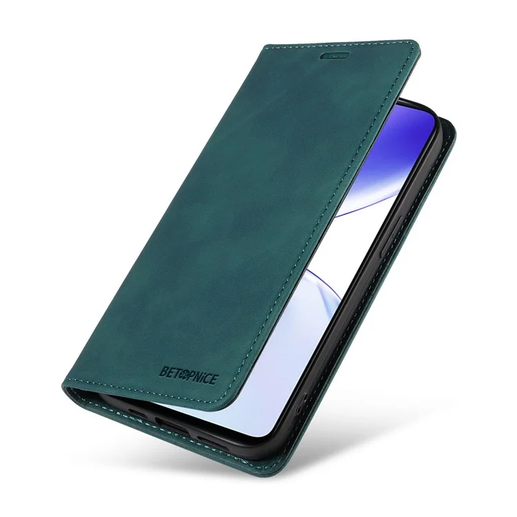 BETOPNICE 003 For Realme C53 (Global) / C53 (India) / C51 / Narzo N53 4G Dustproof PU Leather Flip Cover RFID Blocking Wallet Stand Phone Case - Green
