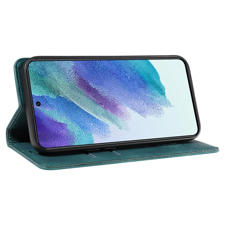 Betopnice 003 Para Samsung Galaxy A52 4G / A52s 5G / A52 5G RFID Bloqueo Flip Cover Willet PU Cuero de Cuero Funra de Teléfono Con Cáscara - Verde