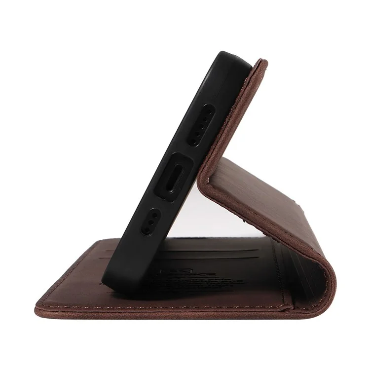 BETOPNICE 003 For Samsung Galaxy A12 / M12 / F12 PU Leather Flip Cover Stand Phone Case RFID Blocking Wallet - Brown