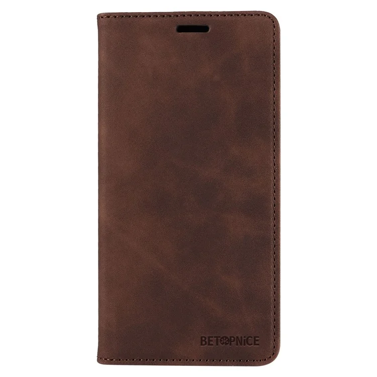 BETOPNICE 003 For Samsung Galaxy A12 / M12 / F12 PU Leather Flip Cover Stand Phone Case RFID Blocking Wallet - Brown