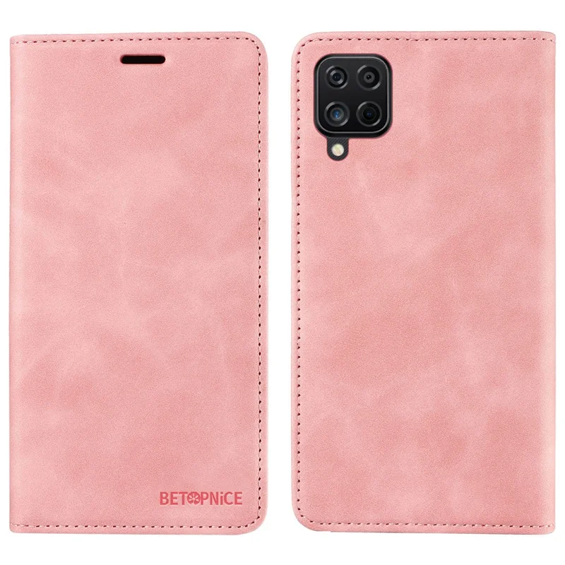 BETOPNICE 003 Для Samsung Galaxy A12 / M12 / F12 PU кожаный флип-чехол стойка Чехол для телефона RFID блокирующий кошелек - розовый
