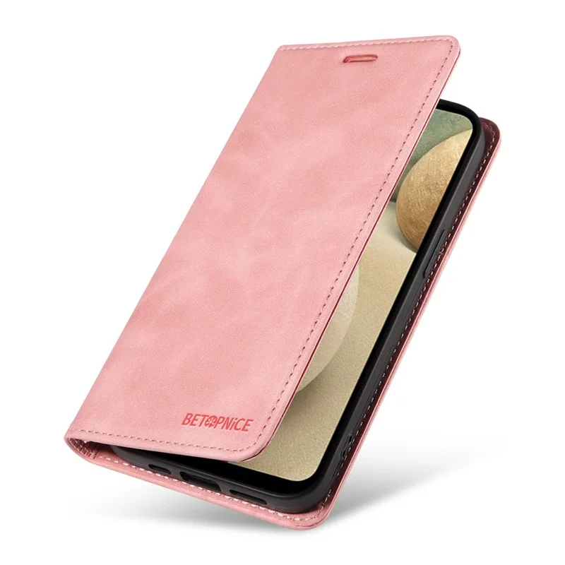 BETOPNICE 003 Для Samsung Galaxy A12 / M12 / F12 PU кожаный флип-чехол стойка Чехол для телефона RFID блокирующий кошелек - розовый