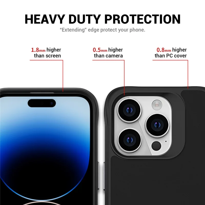 Taurustar Series For iPhone 15 Pro Max Kickstand Cover Compatible with MagSafe Microfiber Lining PC+TPU Phone Case - Black