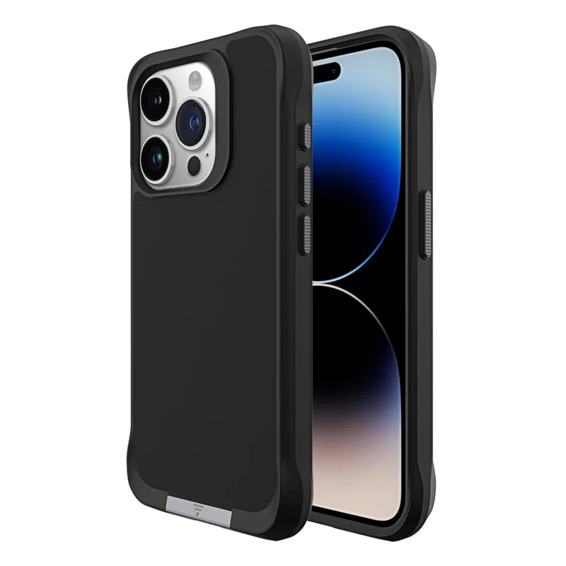 Taurustar Serie für iPhone 14 Pro Max / 13 Pro Max Rückseite Kompatibel mit MagSafe Mikrofaserfutter PC+TPU Handy-Ständer-Case - Schwarz