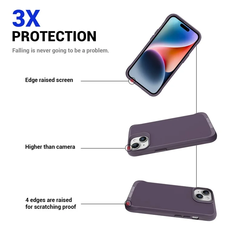 Copertina di Cavalletto Della Serie Taurustar Per Iphone 15 Plus Case Microfibra Lising PC+TPU Magnetic Telefon Shell - Viola Scuro
