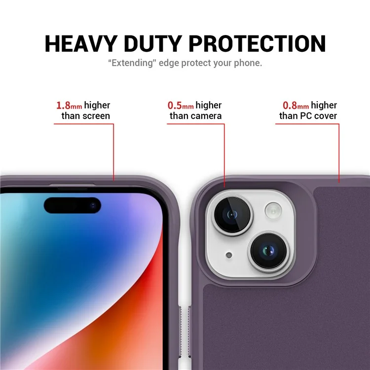Copertina di Cavalletto Della Serie Taurustar Per Iphone 15 Plus Case Microfibra Lising PC+TPU Magnetic Telefon Shell - Viola Scuro