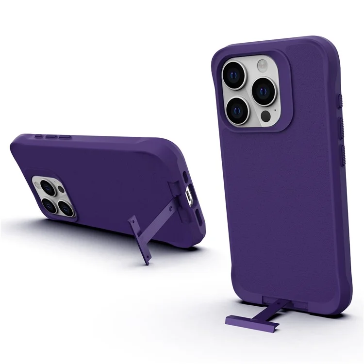 Serie Taurustar Per Iphone 15 Pro Case Kickstand Pc+copertura Tpu Compatibile Con Magsafe Back Shell - Viola Scuro
