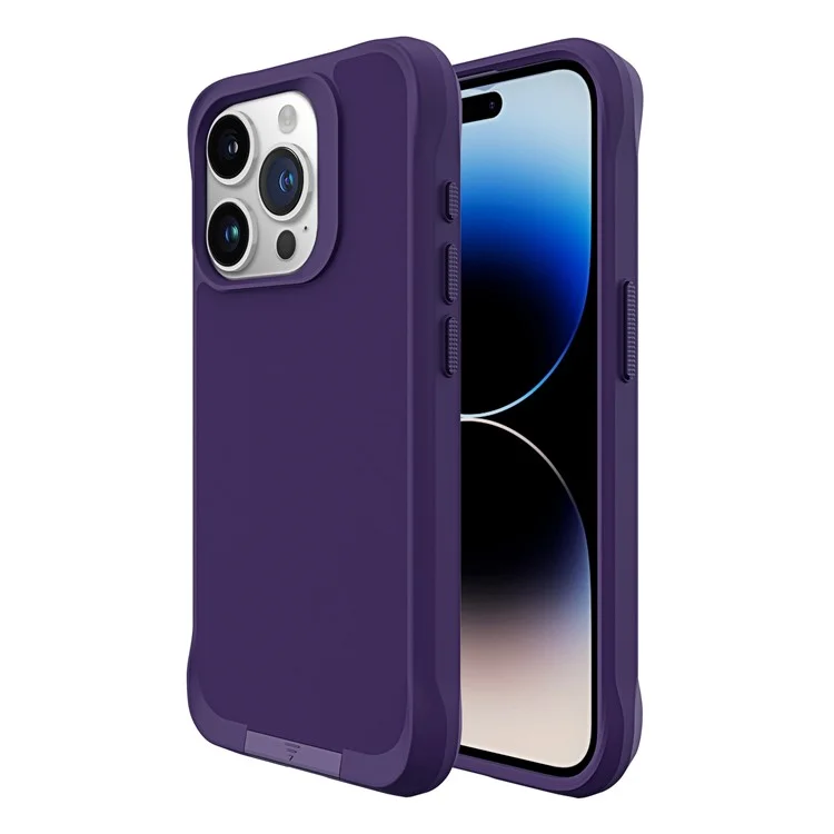 Serie Taurustar Per Iphone 15 Pro Case Kickstand Pc+copertura Tpu Compatibile Con Magsafe Back Shell - Viola Scuro