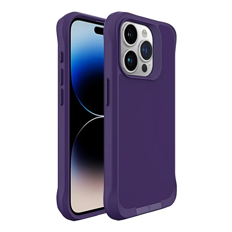 Serie Taurustar Per Iphone 15 Pro Case Kickstand Pc+copertura Tpu Compatibile Con Magsafe Back Shell - Viola Scuro