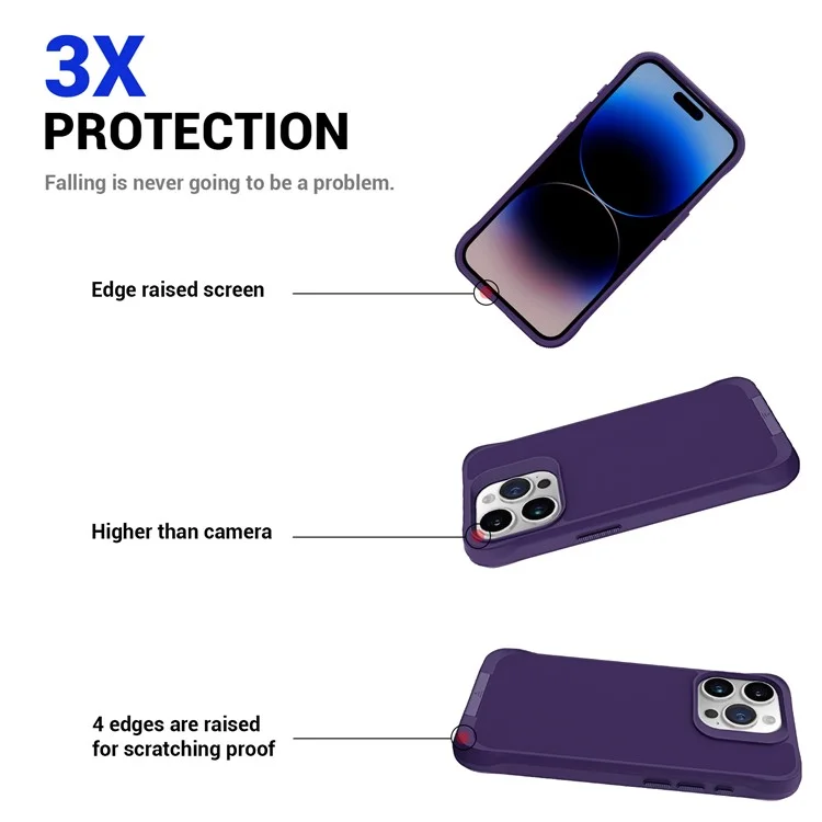 Serie Taurustar Per Iphone 15 Pro Case Kickstand Pc+copertura Tpu Compatibile Con Magsafe Back Shell - Viola Scuro