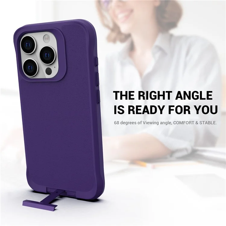 Serie Taurustar Per Iphone 15 Pro Case Kickstand Pc+copertura Tpu Compatibile Con Magsafe Back Shell - Viola Scuro