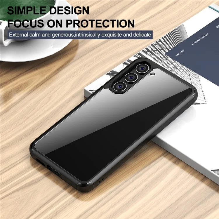 Defense Armor Series für Samsung Galaxy S23 Clear Phone Case TPU + PC Stoßfeste Schutzhülle - Schwarz