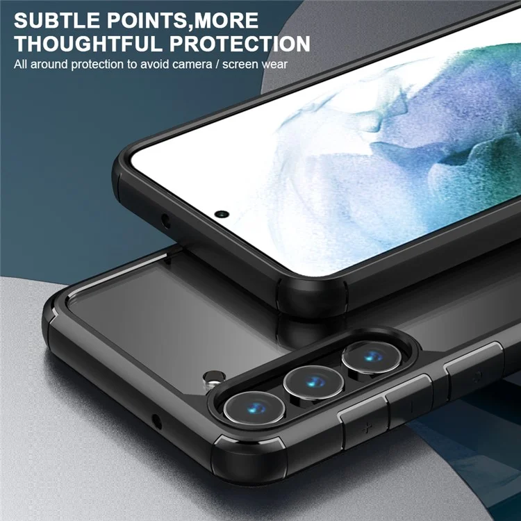 Defense Armor Series für Samsung Galaxy S23 Clear Phone Case TPU + PC Stoßfeste Schutzhülle - Schwarz