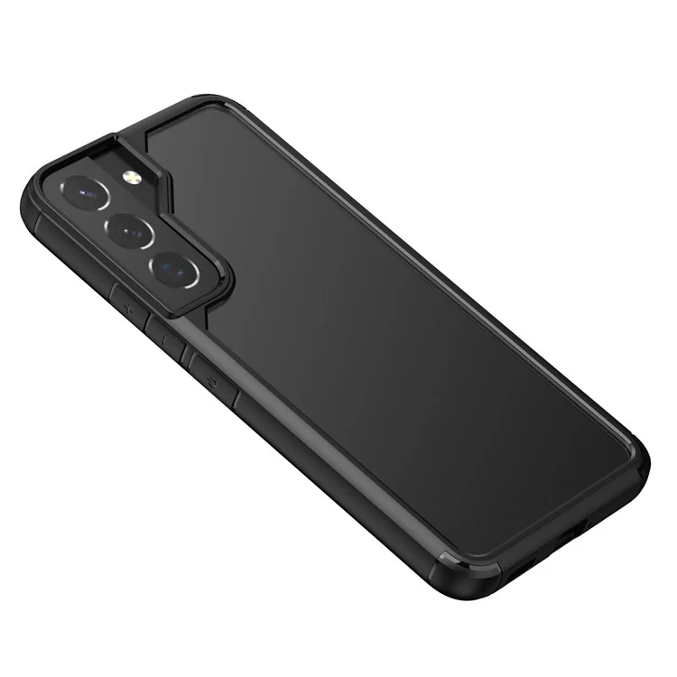 Defense Armor Series für Samsung Galaxy S22+ 5G Hybrid Clear Phone Case TPU + PC stoßfeste Abdeckung - Schwarz