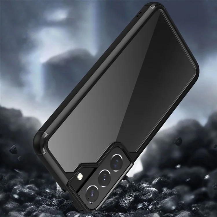 Defense Armor Series für Samsung Galaxy S22+ 5G Hybrid Clear Phone Case TPU + PC stoßfeste Abdeckung - Schwarz