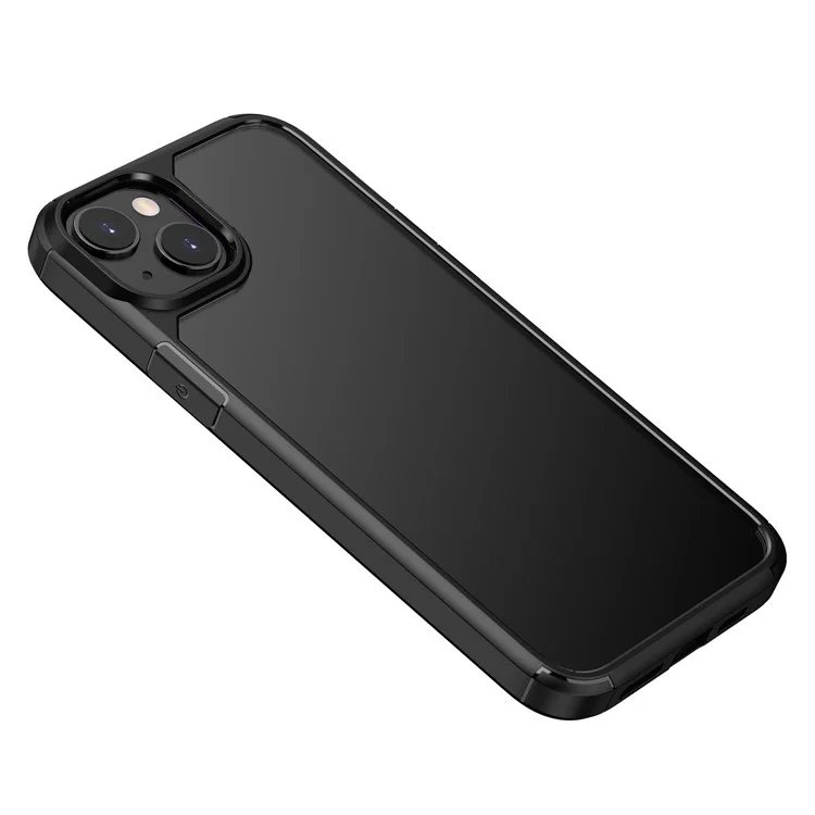 Defense Armor Series for iPhone 15 Plus Anti-Scratch Phone Case PC + TPU Clear Back Cover - Black