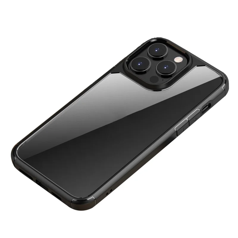 Serie Armor Defense per iPhone 15 Pro Max Custodia Trasparente in TPU + PC Anti-Caduta - Nero