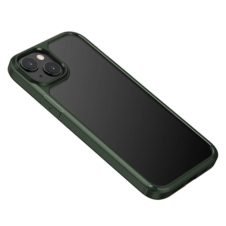 Defense Armor Series for iPhone 13 / 14 Shockproof Cover TPU + PC Clear Phone Case - Blackish Green