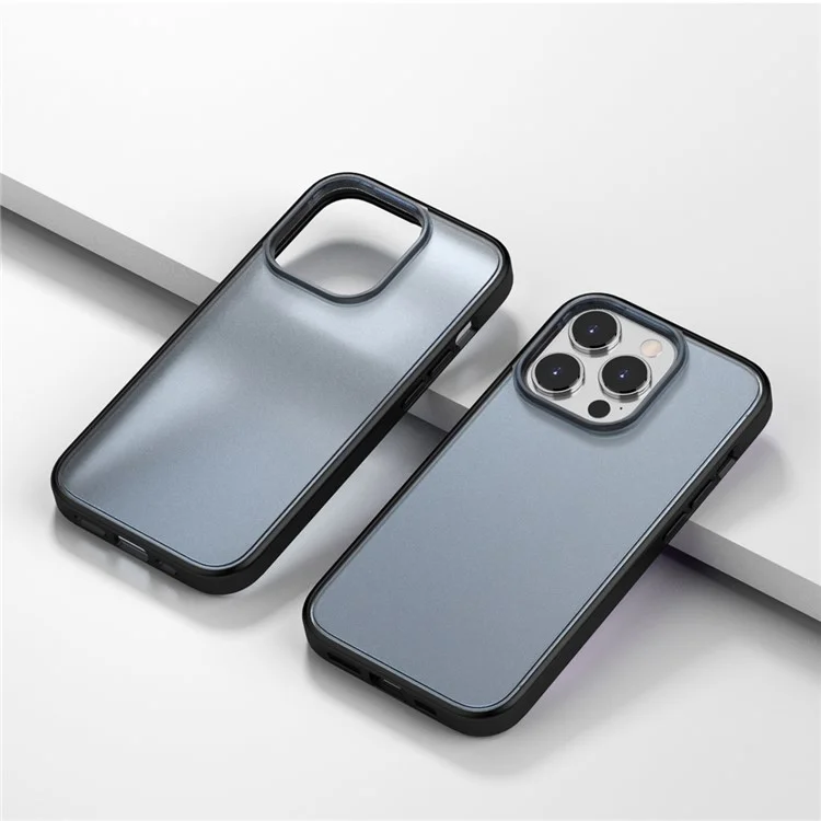 Magic Series for iPhone 14 Pro Max Translucent Frosted Cover TPU + PC Protective Phone Case - Blue