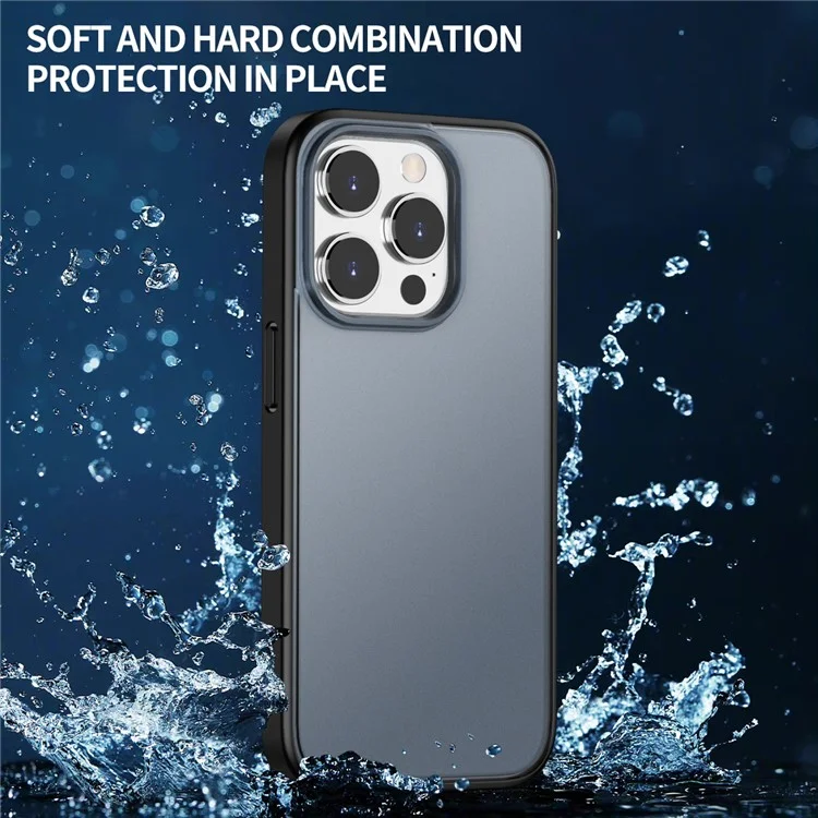 Magic Series for iPhone 14 Pro Max Translucent Frosted Cover TPU + PC Protective Phone Case - Blue