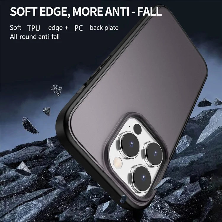 Phantom Series for iPhone 13 Pro Max TPU + PC Drop Protection Translucent Matte Phone Cover - Blue