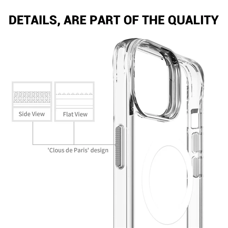 Für iPhone 15 Aluminiumlegierung Kickstand Cover Klare TPU+PC Handyhülle Kompatibel mit MagSafe - Transparent
