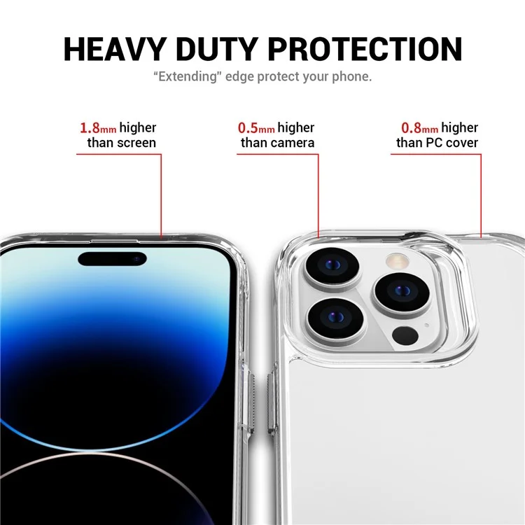 Für Das Iphone 14 Pro TPU+PC Clear Phone Case Aluminium -legierungs -kickstand -telefonabdeckung - Transparent