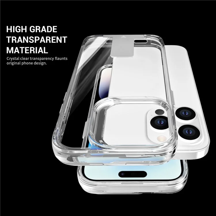 Für Das Iphone 14 Pro TPU+PC Clear Phone Case Aluminium -legierungs -kickstand -telefonabdeckung - Transparent