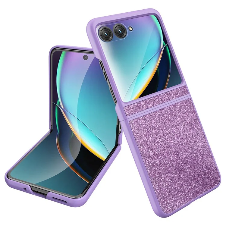 Для Motorola Razr 40 Ultra 5G Sparkle Glitter Phone Case Hard PC Protective Cover - Фиолетовый