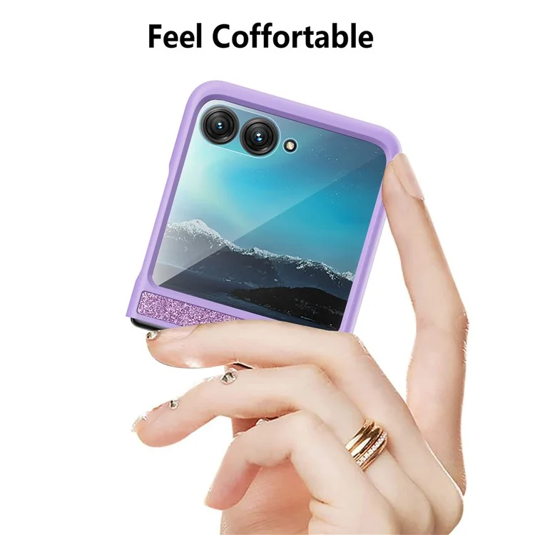 Для Motorola Razr 40 Ultra 5G Sparkle Glitter Phone Case Hard PC Protective Cover - Фиолетовый