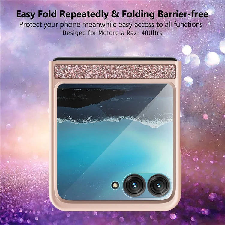 Для Motorola Razr 40 Ultra 5G Sparkle Glitter Phone Case Hard PC Protective Cover - Фиолетовый