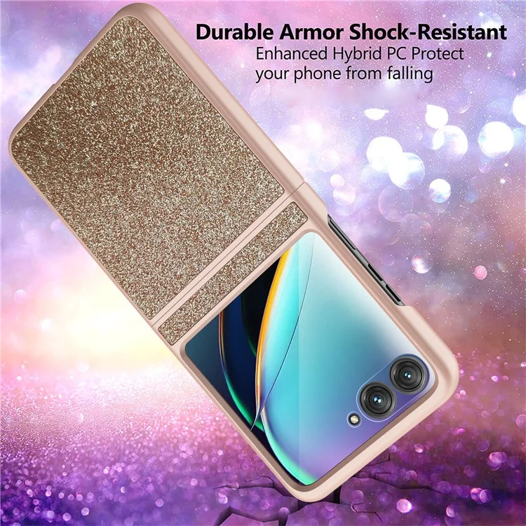 Для Motorola Razr 40 Ultra 5G Sparkle Glitter Phone Case Hard PC Protective Cover - Фиолетовый