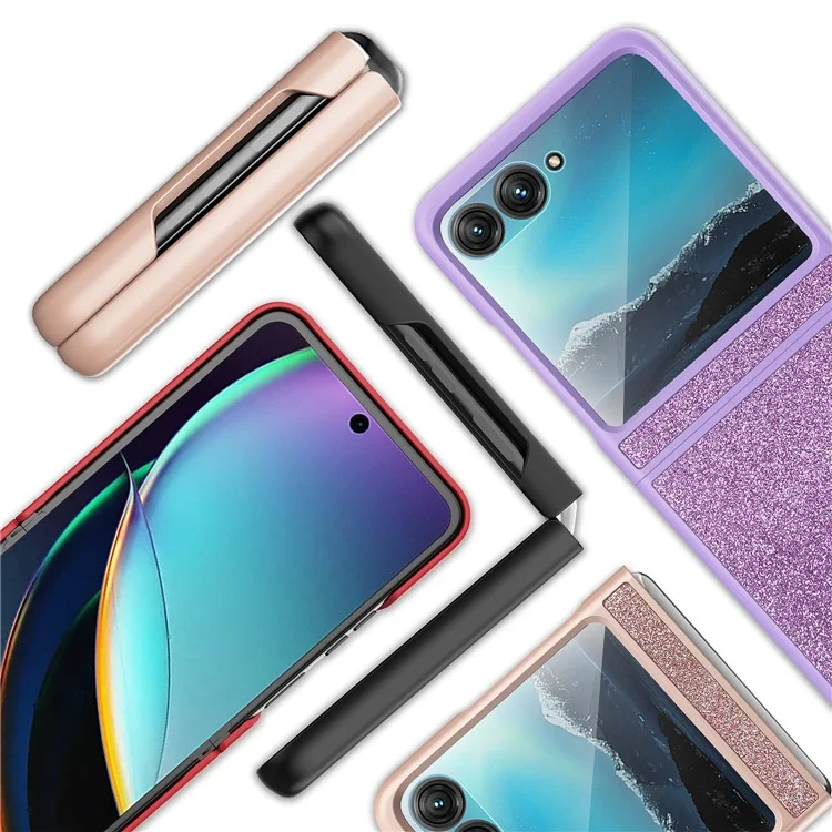 Для Motorola Razr 40 Ultra 5G Sparkle Glitter Phone Case Hard PC Protective Cover - Фиолетовый