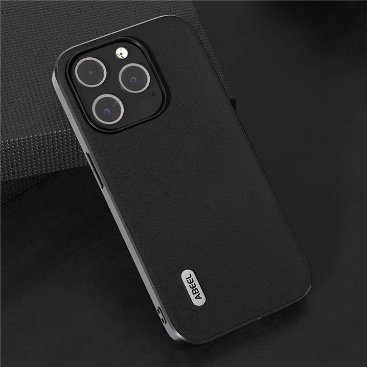 Защитный чехол ABEEL для iPhone 13 Pro Max 6.7 дюйма, текстурированная искусственная кожа + мягкий ТПУ, черный