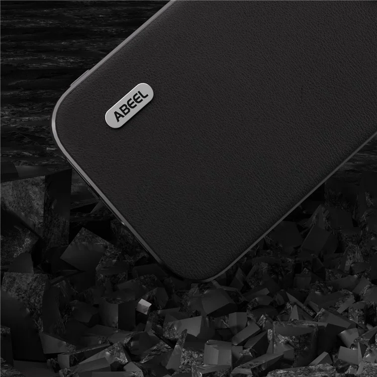 Защитный чехол ABEEL для iPhone 13 Pro Max 6.7 дюйма, текстурированная искусственная кожа + мягкий ТПУ, черный
