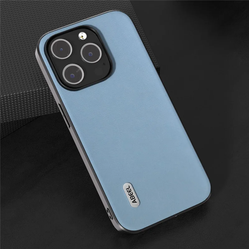 ABEEL Für iPhone 14 Pro Anti-Drop Slim Case Texturiertes PU-Leder+Soft TPU Handyhülle - Blau